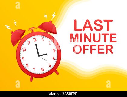 Rote Last-Minute-Alarmtaste. Flache rote Taste. Webdesign. Vektorabbildung. Stock Vektor