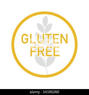 Flache Illustration auf weißem Hintergrund. Qualitätseinstellung. Flach glutenfrei. Vektorabbildung. Stock Vektor