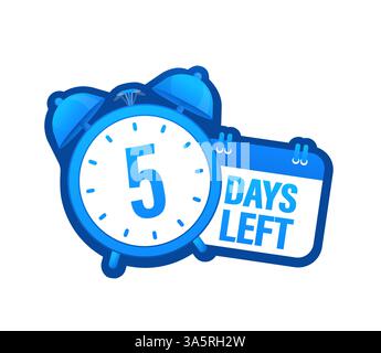 5 Tage in modernem Stil. Abzeichen für Sonderangebote. Webdesign. Verkaufsmarke. Vektorabbildung. Stock Vektor