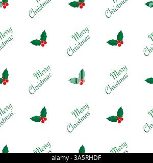 Schriftart mit fröhlichem weihnachtsmuster. Urlaubskonzept. Vektorkartendesign. Einfaches Design Stock Vektor