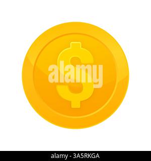 US-Dollar-Münze für Design. Illustration des flachen Vektors. Dollar-Banknote Stock Vektor