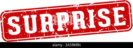 Überraschungsstempel. Überraschendes rechteckiges Schild isoliert auf transparentem Hintergrund Stock Vektor
