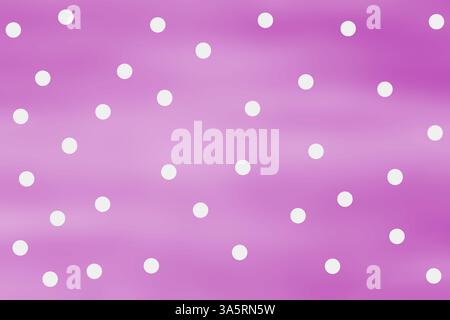 Zarter rosafarbener Hintergrund mit weißen Polka Dots, die einen glatten Verlaufseffekt bilden, perfekt für kreatives Design und künstlerische Layouts Stockfoto