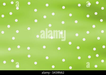 Hellgrüner Hintergrund mit weißen Polka Dots und sanftem Verlauf für einen frischen und von der Natur inspirierten Look für Designanwendungen Stockfoto