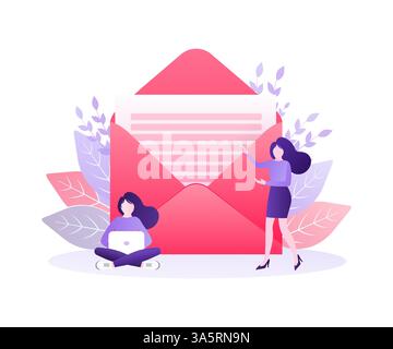 Kontaktieren Sie uns. Landing-Page. Moderne Werbung für Konzeptdesign. Online-Kommunikation. Illustration für digitales Marketing. Kunde Stock Vektor