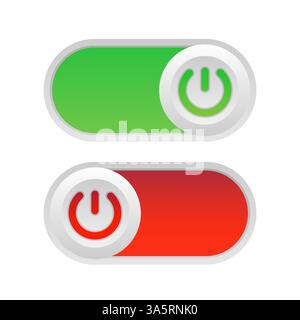 Kippschalter. Ein und aus. Auf weißem Hintergrund. Vektorabbildung. Stock Vektor