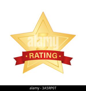 Goldenes Sternsymbol auf weißem Hintergrund. Heller Stern. Illustration des Prämienvektors. Isolierte Vektordarstellung. Stock Vektor