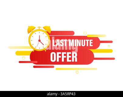 Rote Last-Minute-Alarmtaste. Flache rote Taste. Webdesign. Vektorabbildung. Stock Vektor