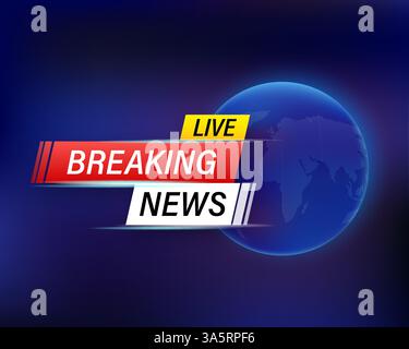 Blaue Nachrichten auf dunkelblauem Hintergrund. Abbildung, Vektor. News-Konzept Stock Vektor