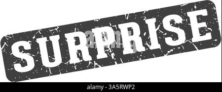 Überraschungsstempel. Überraschendes rechteckiges Schild isoliert auf transparentem Hintergrund Stock Vektor