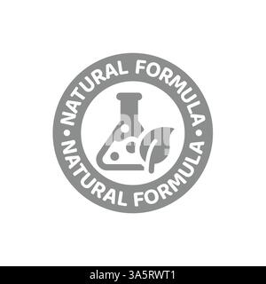Vektorbeschriftung für natürliche Formel. Aufkleber oder Stempel für Kosmetik und Hautpflege. Stock Vektor