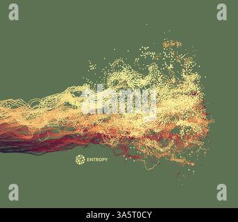 Spritzwasser Nachahmung. Array mit dynamischen Emittierten Teilchen. Zusammenfassung Hintergrund. Vector Illustration. Stock Vektor