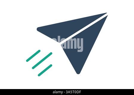 Symbol für Papierflugzeug. Symbolstil durchgehend. Symbol für digitales Marketing. Vektorillustration für Geschäftselemente Stock Vektor