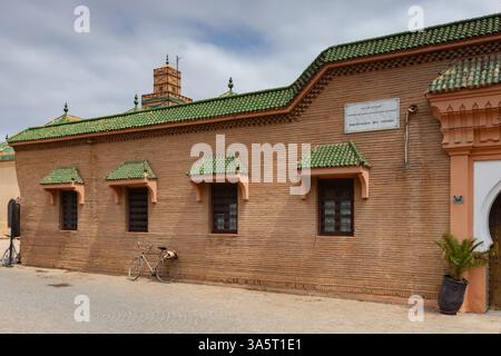Die Bibliothek in Ben Youssef Madrasa Stockfoto