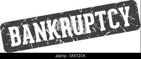 Insolvenzstempel. Rechteckiges Insolvenzzeichen isoliert auf transparentem Hintergrund Stock Vektor