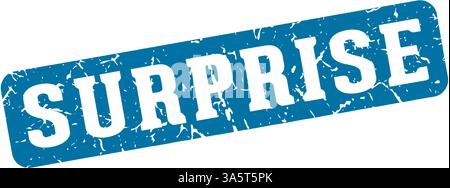 Überraschungsstempel. Überraschendes rechteckiges Schild isoliert auf transparentem Hintergrund Stock Vektor