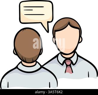 Zwei Personen. Dialog. Vektorsymbol auf weißem Hintergrund isoliert. Illustration für Banner, Poster, Flyer, Druckdesign, Stock Vektor