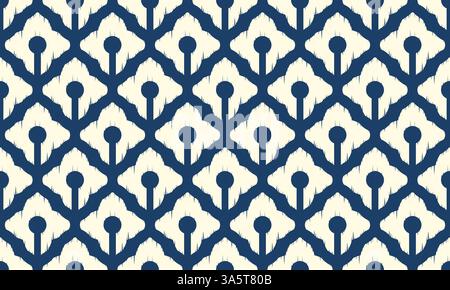 Überlappende Skala nahtloses Muster, traditionelles nahtloses Stickmuster, nahtloses Muster für Innendekorationsideen und Stoffdruck, Textil Stock Vektor