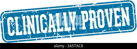 Klinisch bewährter Stempel. Klinisch bewährtes rechteckiges Zeichen isoliert auf transparentem Hintergrund Stock Vektor
