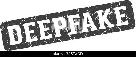 Deepfake-Stempel. Rechteckiges Schild, isoliert auf transparentem Hintergrund Stock Vektor