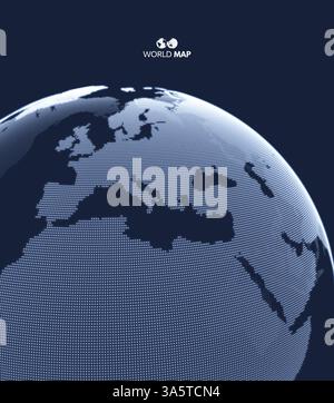 Afrika und Europa. Earth Globus. Global Business Marketing Konzept. Gepunktete Stil. Design für Bildung, Wissenschaft, Web Präsentationen. Stock Vektor