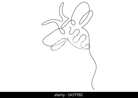 Bienenfliegen sind wunderschöne, einzeilige Kunst und isolierte minimalistische Konturvektorsymbol Stock Vektor