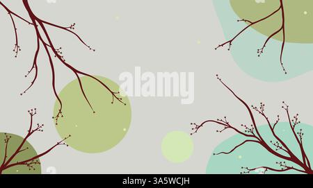 Frühlingszweige mit Nieren zukünftiger Blätter Illustration Vektor Stock Vektor