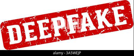 Deepfake-Stempel. Rechteckiges Schild, isoliert auf transparentem Hintergrund Stock Vektor