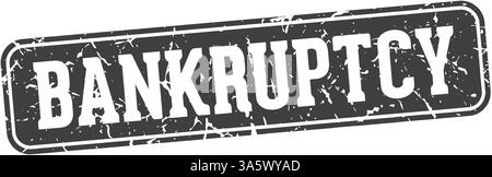 Insolvenzstempel. Rechteckiges Insolvenzzeichen isoliert auf transparentem Hintergrund Stock Vektor