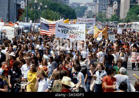 Mai 1979; Washington, DC, USA; Bilder einer Anti-Atomkraft-Kundgebung in Washington, DC. Stockfoto