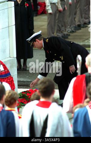 12. November 2000 - London, Großbritannien - Â STEVE FINN ALPHA CN-M042515 12.11.2000.PRINCE ANDREW.-REMEMBLECE SUNDAY. IM CENOTAPH, WHITEHALL, LONDON (Foto: © Globe Photos/ZUMAPRESS.com) Stockfoto