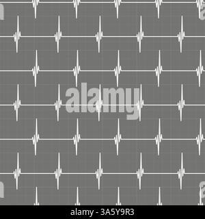 Nahtlose Vektormuster EKG Heartbeat Linie medizinische Elektrokardiogramm Krankenschwester Arzt Gesundheitspflege. Vektorabbildung Stock Vektor