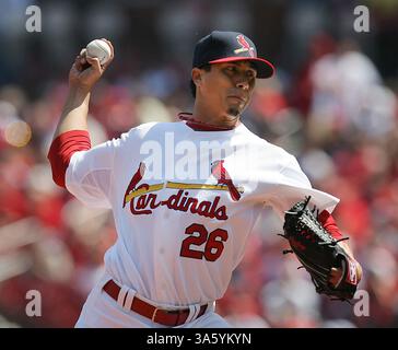 6. April 2008: Der Kyle Lohse-Pitcher der St. Louis Cardinals spielt am Sonntag, 6. April 2008, im Busch Stadium in St. Louis, Missouri, im ersten Inning gegen die Washington Nationals. Die Kardinäle besiegten die Nationalitäten mit 4:0. (Chris Lee/St. Louis Post-Dispatch/MCT) (Kreditbild: © Chris Lee/MCT/ZUMAPRESS.com) Stockfoto