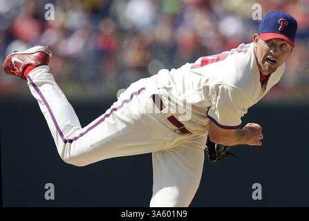 13. Juli 2008: Philadelphia Phillies Closer Brad Lidge spielt im neunten Inning gegen die Arizona Diamondbacks. Die Phillies besiegten die Diamondbacks im Citizens Bank Park in Philadelphia, Pennsylvania, am Sonntag, den 13. Juli 2008. (David Maialetti/Philadelphia Daily News/MCT) (Kreditbild: © David Maialetti/MCT/ZUMAPRESS.com) Stockfoto