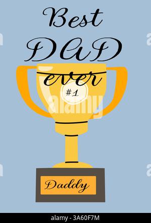 Beste Papa-Trophäenkarte für die Vatertagsfeier. Stock Vektor