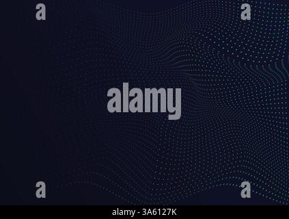 Blauer Technologiehintergrund abstraktes Punktpixelelementnetzwerk. Abstrakter Hintergrund der Finanz-Business-Tech-Wissenschaft Stock Vektor