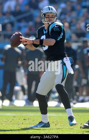 14. Dezember 2014: Carolina Panthers Quarterback Derek Anderson #3 während des NFL Football-Spiels zwischen den Tampa Bay Buccaneers und den Carolina Panthers im Bank of America Stadium in Charlotte, NC. (Bild: © Evan Pike/Cal Sport Media/ZUMAPRESS.com) Stockfoto