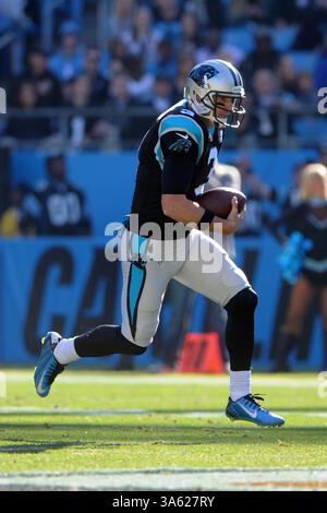 14. Dezember 2014: Carolina Panthers Quarterback Derek Anderson #3 während des NFL Football-Spiels zwischen den Tampa Bay Buccaneers und den Carolina Panthers im Bank of America Stadium in Charlotte, NC. (Bild: © Evan Pike/Cal Sport Media/ZUMAPRESS.com) Stockfoto