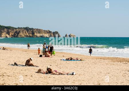 Meia Praia, Alvor, Algrave, Portugal. Stockfoto