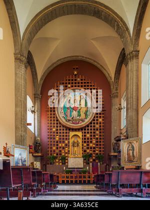 Tempel und Kloster von Las Capuchinas, Innenraum, Villa de Guadalupe, Mexiko-Stadt, Mexiko Stockfoto