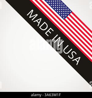 Made in USA – Ecksymbol mit US-Flagge Stock Vektor