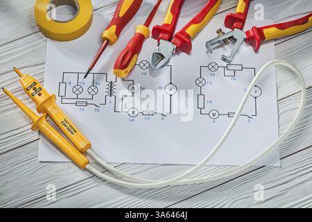 Elektrowerkzeuge Tester Isolierband isolierte Schraubendreher Zangen isolieren Abisolierer Stockfoto