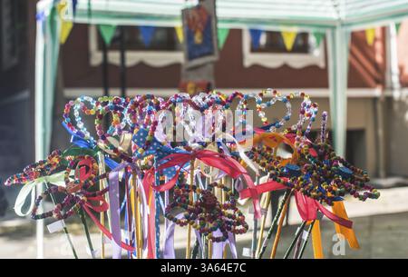 Multicolor Herzen Formen Spielzeug Stockfoto