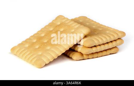 Haufen von Keksen weiß isoliert Stockfoto