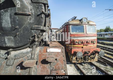 Details einer alten Dampflokomotiven. Bulgarien Stockfoto