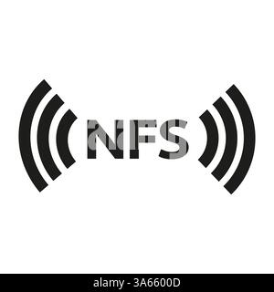 NFS-Symbol. Wireless-Signalgrafik. Symbol für die Netzwerkverbindung. Vektorkommunikation. Stock Vektor