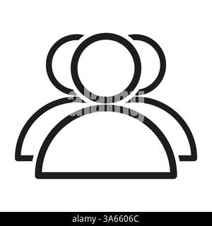 Vektor des Gruppensymbols. Drei abstrakte Personen. Minimalistisches Liniendesign. Vektorsymbol. Stock Vektor