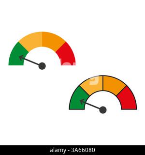 Symbol „Manometer“. Symbol Geschwindigkeitsmesser. Form des Leistungsindikators. Vektorabbildung. Stock Vektor