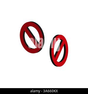 Symbol für Verbotssymbol. Keine Eintrittsschilder. Roter und schwarzer Vektor. Verbotene Kreisform. Stock Vektor