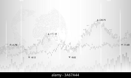 Börse oder forex trading Graph und Candlestick chart Geeignet für finanzielle Investitionen Konzept. Wirtschaft trends Hintergrund für Geschäftsidee und ein Stock Vektor